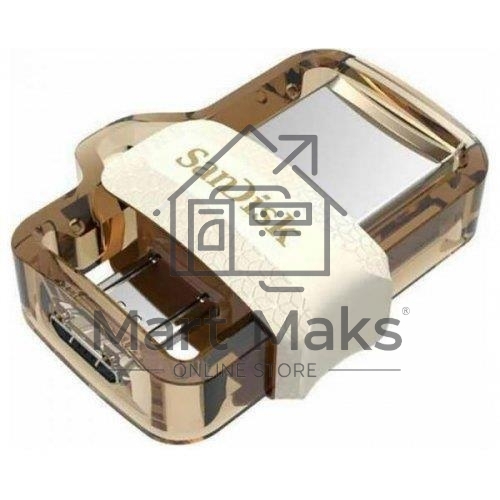 Флешка USB R/W R/W 64GB SanDisk Ultra Android Dual Drive OTG, m3.0/USB 3.0, White-Gold