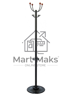 Вешалка напольная Бюрократ Квартет З КВАРТЕТ З/BLACK черный основание круг наконечники вишневый крючки черный для верхней одежды метал. (упак.:1шт)