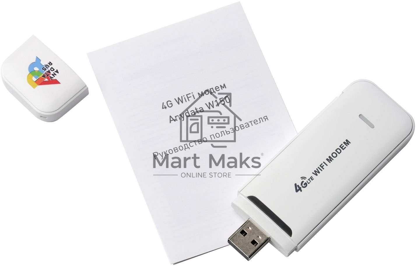 Модем 3G/4G Anydata W150 USB Wi-Fi Firewall +Router внешний белый