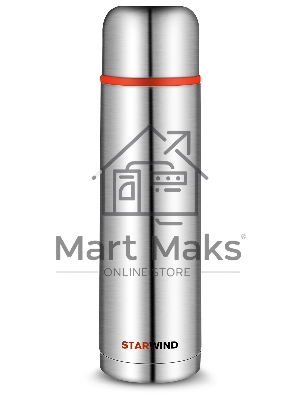 Термос Starwind 10-1000 1л. серебристый/красный картонная коробка