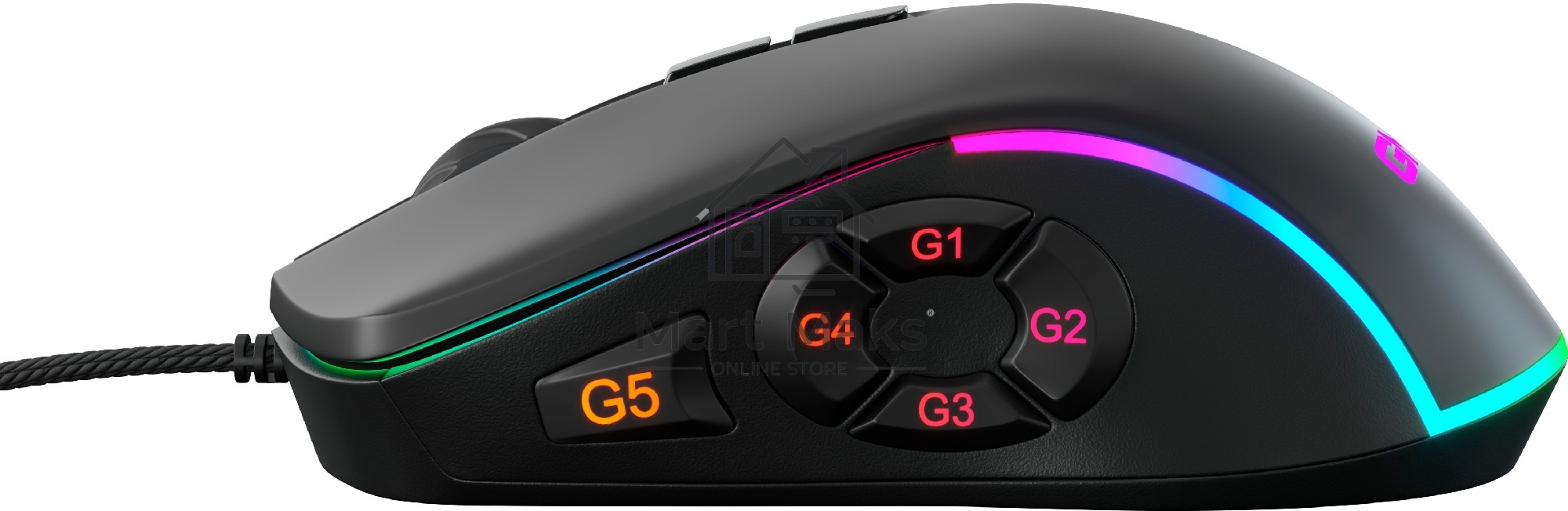 Мышь проводная GMNG XM003 черный, 32000 dpi, USB, кнопки - 10
