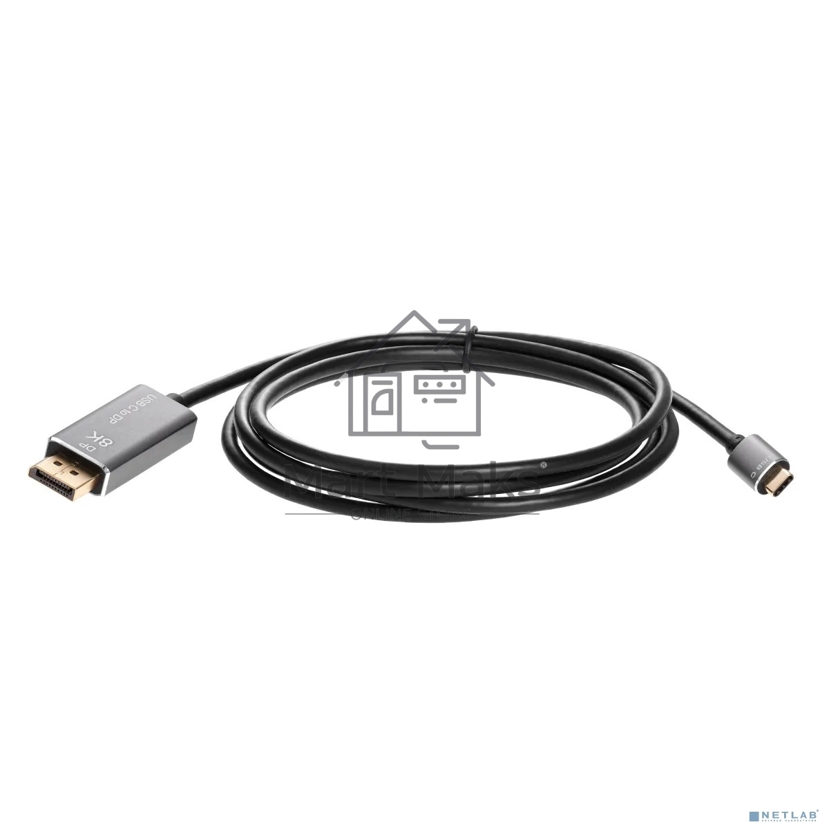 Кабель-адаптер VCOM USB Type-Cm --> DP1.4v (m) 8K@60Hz, 1.8m, Alum Shell