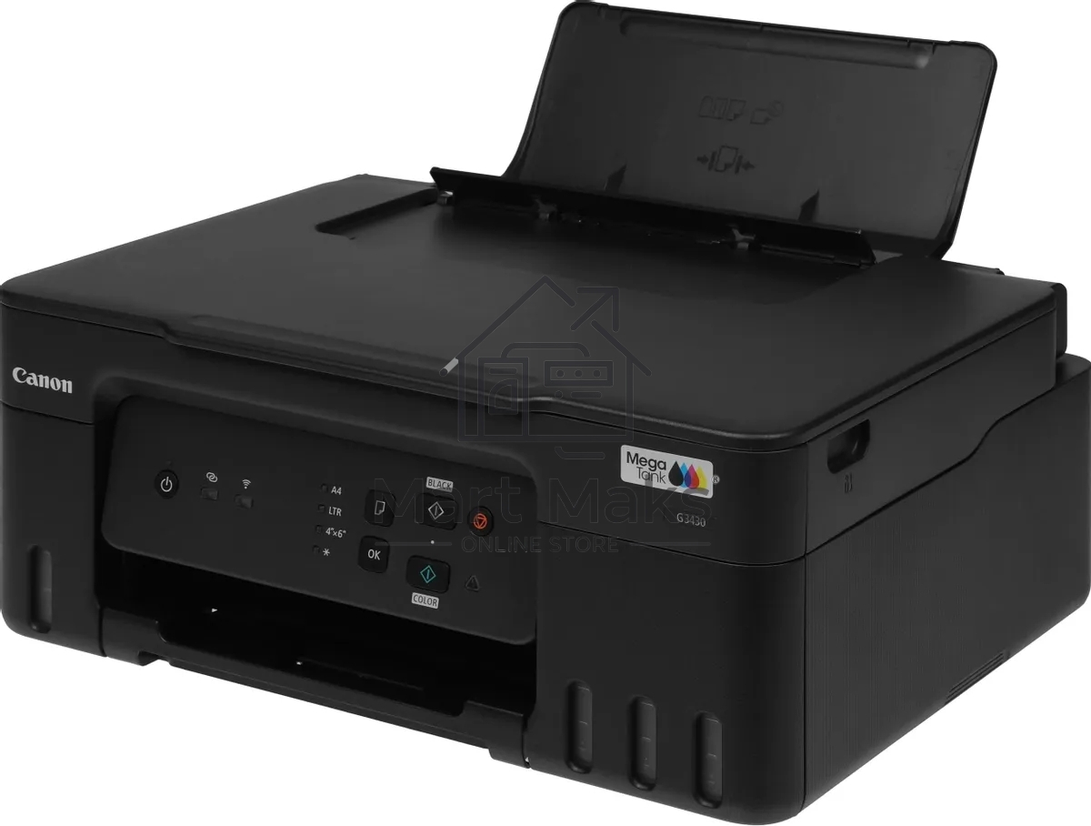 МФУ струйный Canon PIXMA G3430 (5989C009), A4, цветное, печ. 11 стр/мин. (ч/б) 6 стр/мин. (цвет), скан. до 3.16 стр/мин., 4800 x 1200 dpi (печать) 600x1200dpi (скан.), USB, Wi-Fi, Air Print, Mopria