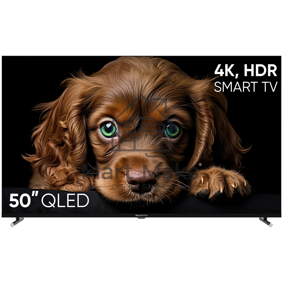 Телевизор Topdevice 50'' TDTV50CQ08U черный A-QLED UHD 60Hz Smart 2/8ГБ