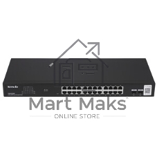 Коммутатор облачный управляемый Tenda TEG2226F, 24x1 Гбит/с, SFP 2x1 Гбит/с, установка в стойку, металлический корпус