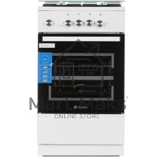 Плита газовая De Luxe 5040.42Г (КР) ЧР белый, конфорок 4 шт, духовка 46 л, 50 см x 85 см x 50 см