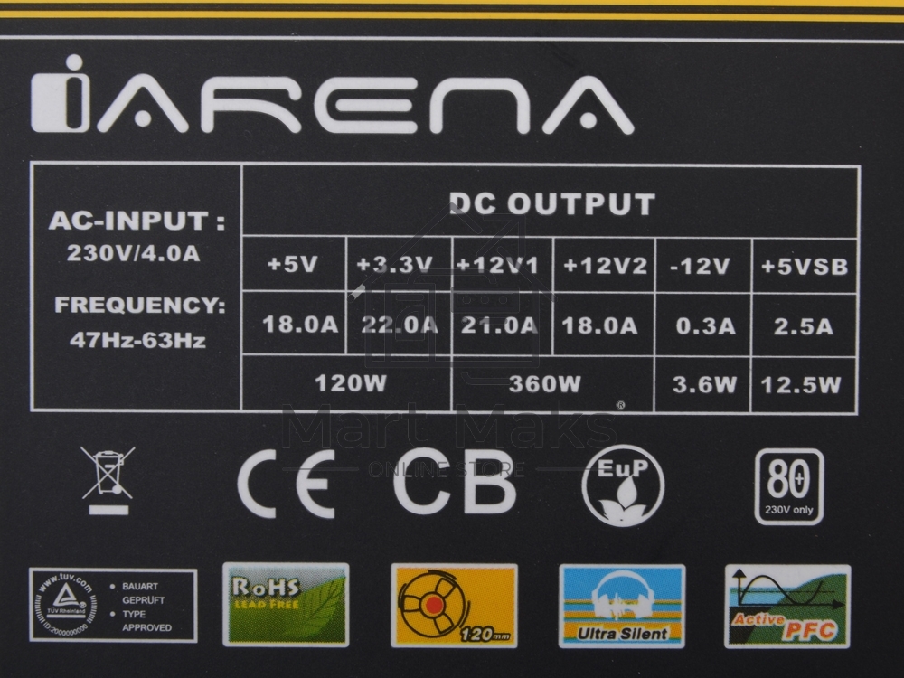 Блок питания Chieftec GPA-450S8 OEM, 450Вт, 80 PLUS, 120мм, серый