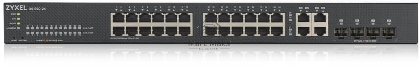 Коммутатор ZYXEL GS1920-24v2 Hybrid Smart switch Zyxel Nebula Flex, 24xGE, 4xCombo (SFP/RJ-45), silent (fanless), Standalone / cloud management