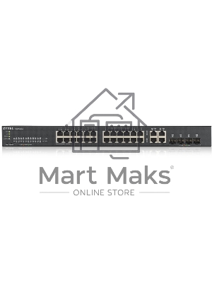 Коммутатор ZYXEL GS1920-24v2 Hybrid Smart switch Zyxel Nebula Flex, 24xGE, 4xCombo (SFP/RJ-45), silent (fanless), Standalone / cloud management