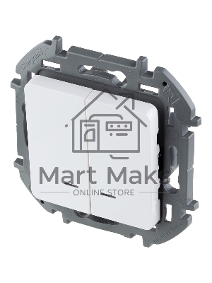 Выключатель 2-клавишный с подсветкой/индикацией 10AX 250В белый