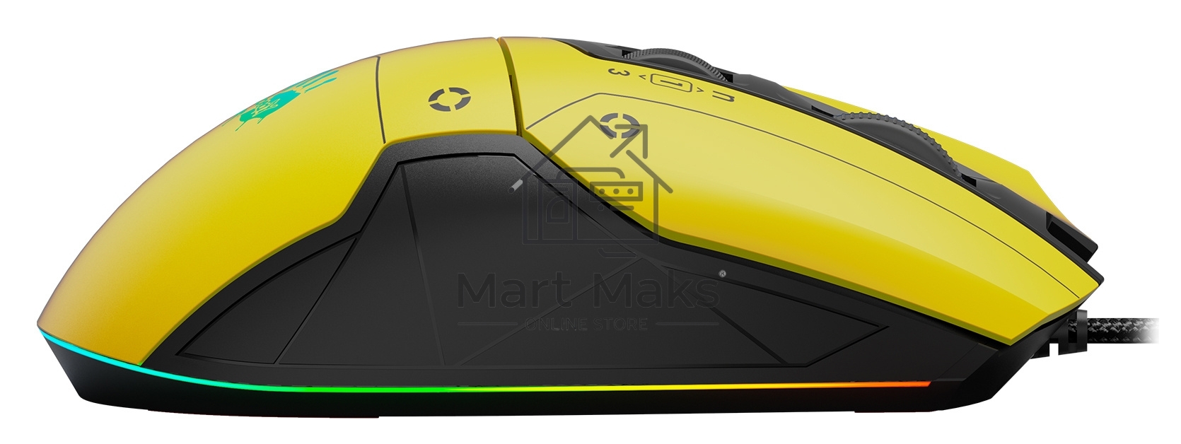 Мышь проводная A4Tech Bloody W70 Max желтый/черный, 10000 dpi, USB, кнопки - 9