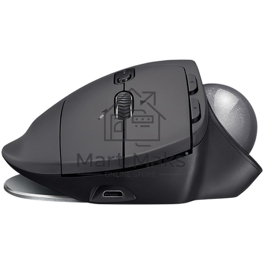 Трекбол беспроводной Logitech MX Ergo графитовый, 2048 dpi, радиоканал, Bluetooth, USB, кнопки - 8