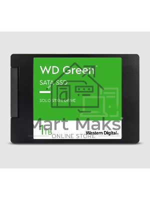 Накопитель SSD WD Green WDS100T3G0A, 1000Gb, SATA III, 2.5