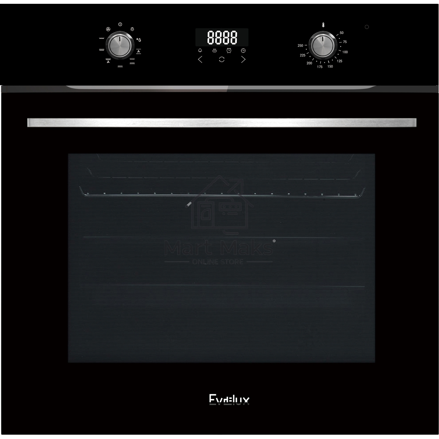 Встраиваемый электрический духовой шкаф Evelux EO 635 PB, черное стекло