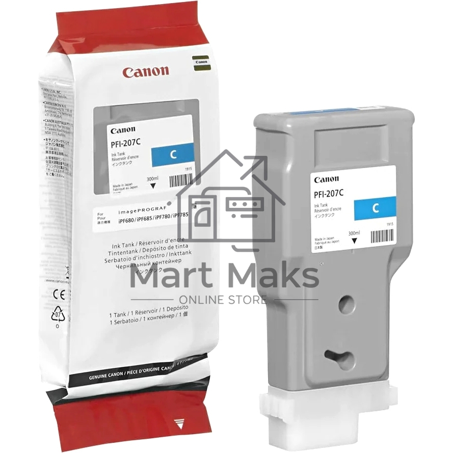 Картридж струйный Canon PFI-207 C голубой для для iPF680/685/780/785 300ml (8790B001)