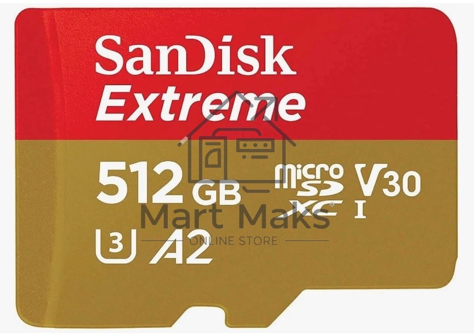 Флеш карта microSD 512GB SanDisk microSDXC Class 10 UHS-I A2 C10 V30 U3 Extreme 190MB/s