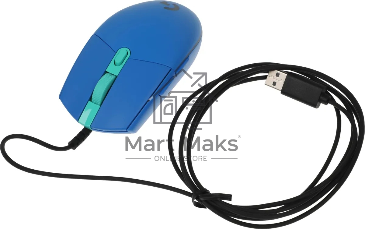 Мышь проводная Logitech G102 LIGHTSYNC синий, 8000 dpi, USB, кнопки - 6