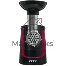 Мясорубка электрическая ECON ECO-1062MG черный, 2000 Вт, 2.2 кг/мин, реверс, защита от перегрузки, насадки - 4