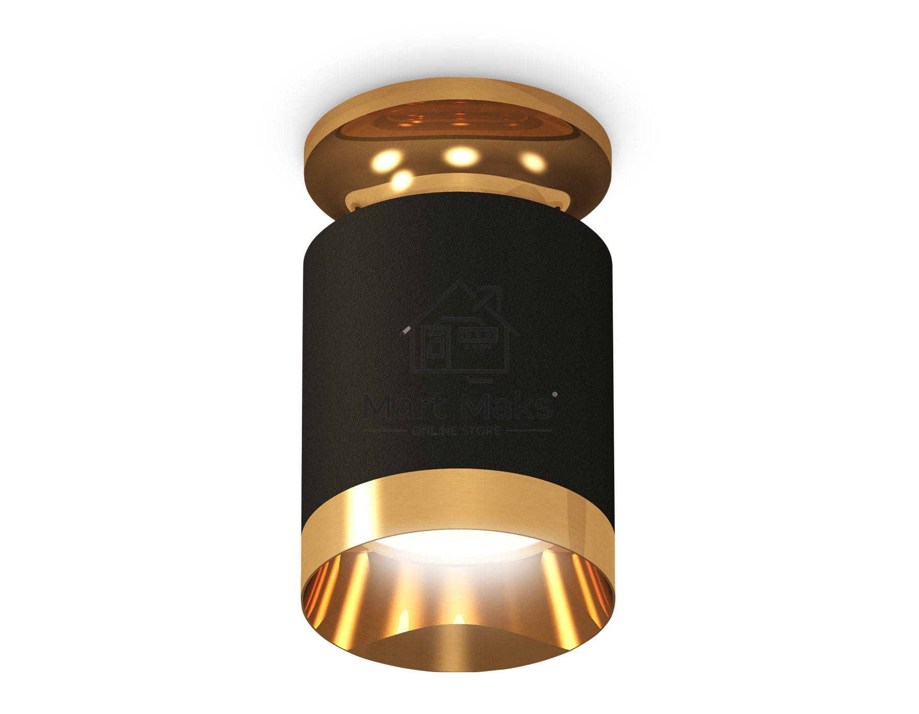 Светильник Ambrella Light XS6302160 SBK/PYG черный песок/золото желтое полированное MR16 GU5.3 (N6905, C6302, N6134)