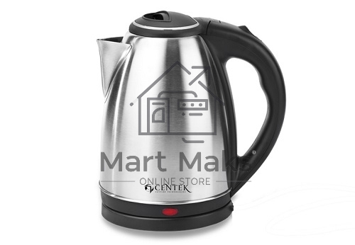 Чайник Centek CT-0035 (матовый) металл 1,5л, 2000W, хромированная вставка на крышке