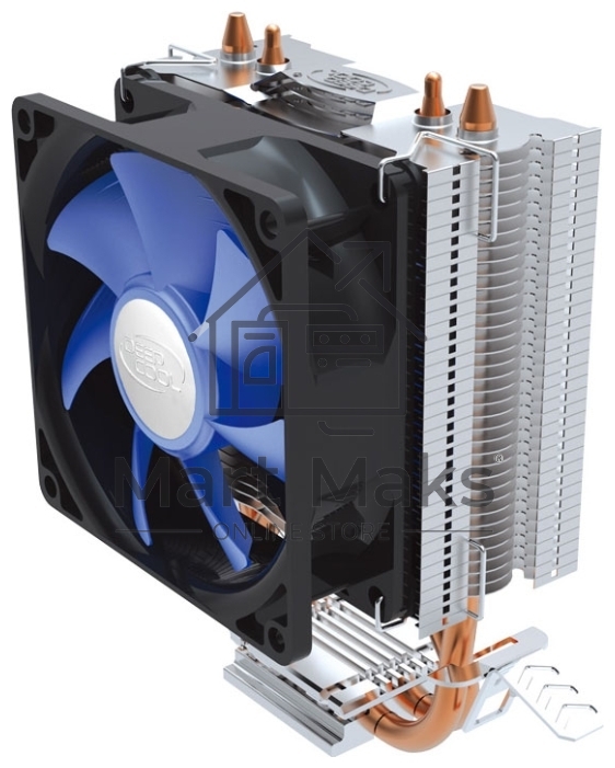 Кулер для процессора DEEPCOOL ICE EDGE MINI FS V2.0 синий, 80 мм, алюминий/медь, 2200 об/мин, 24.7 дБ, 3 pin, 100 Вт, 112 мм