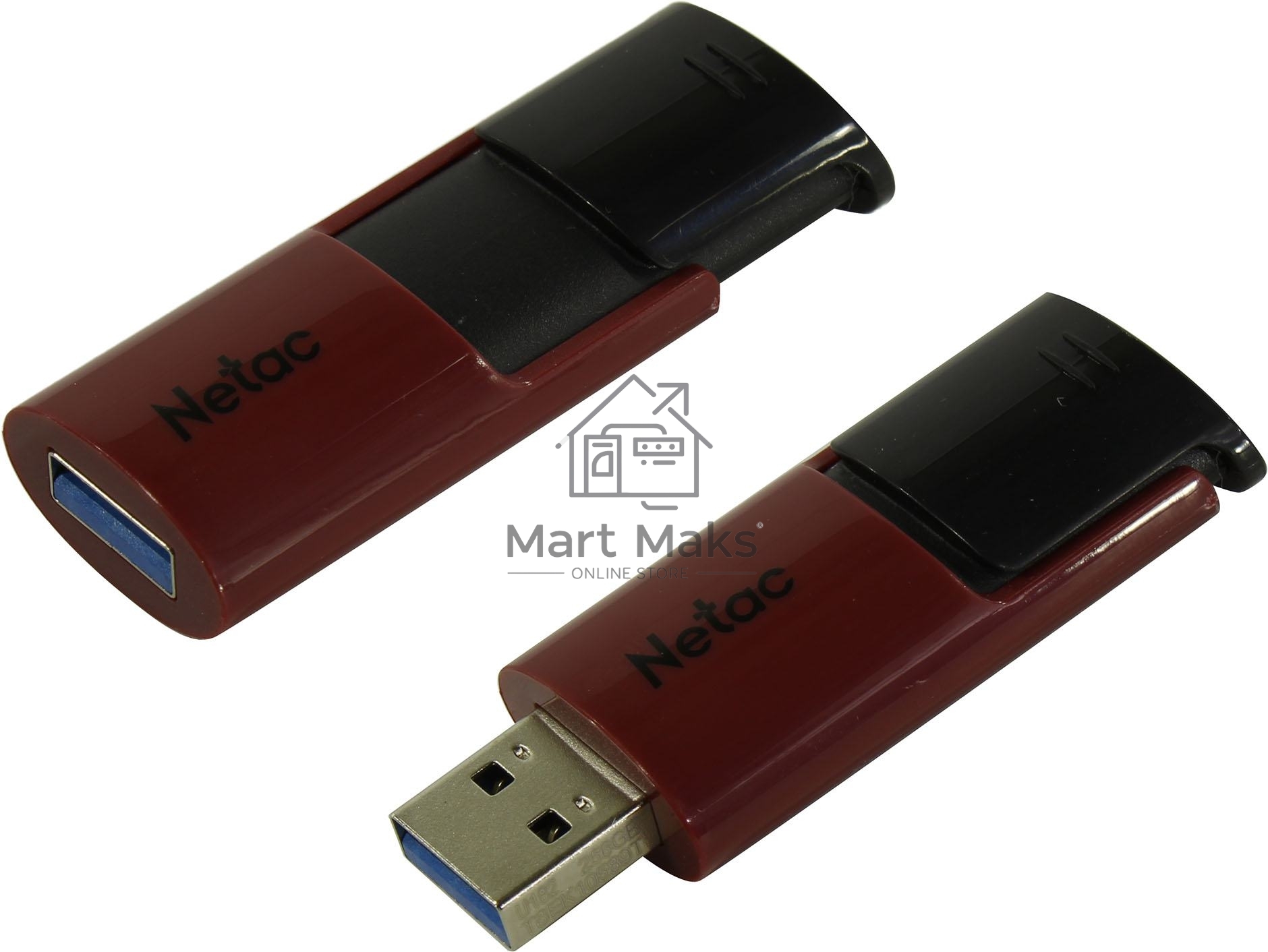 Флешка USB R/W R/W Drive Netac U182 NT03U182N-256G-30RE, USB3.0 256GB, retail version, черный/красный