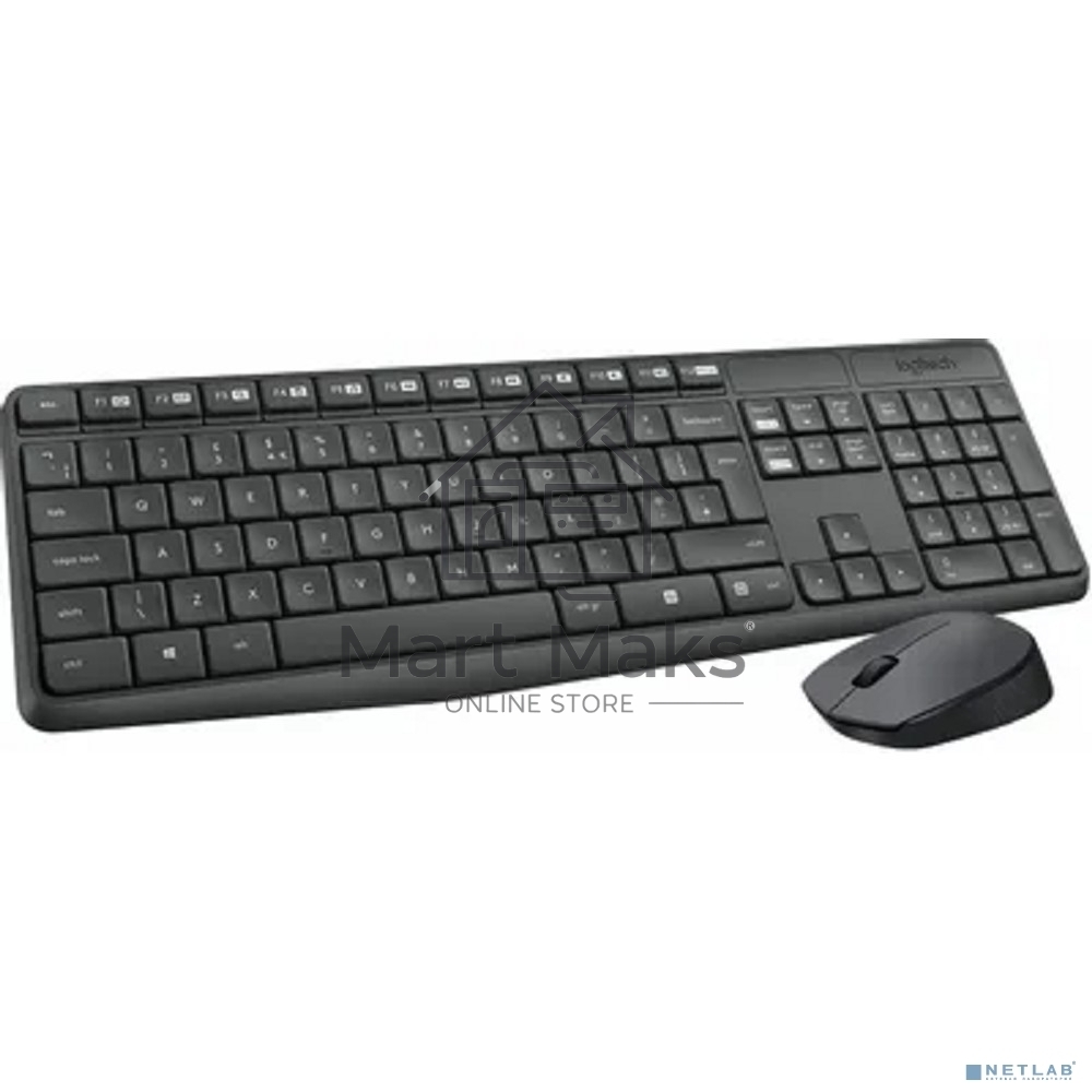 Клавиатура + мышь Logitech MK235 клав:черный мышь:черный USB беспроводная