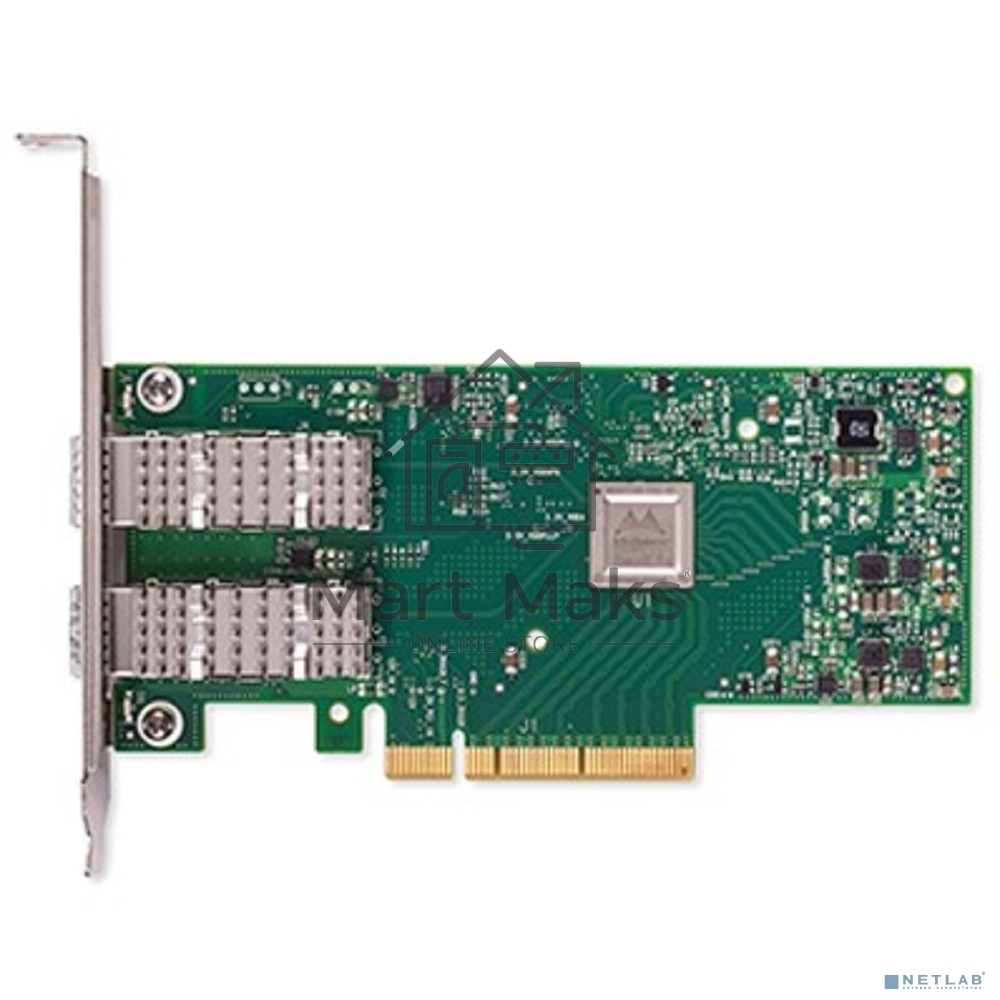 Сетевая карта ConnectX-4 Lx EN network interface card, 25GbE dual-port SFP28, PCIe3.0 x8, tall bracket, SR-IOV, TCP/UDP, MPLS, VxLAN, NVGRE, GENEVE, iSER, NFS RDMA, SMB Direct, ROHS R6