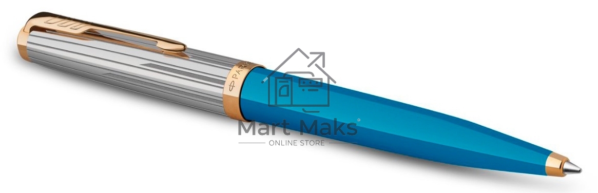 Ручка шариковая Parker 51 Premium (CW2169080) Turquoise GT M, черные чернила, подарочная коробка