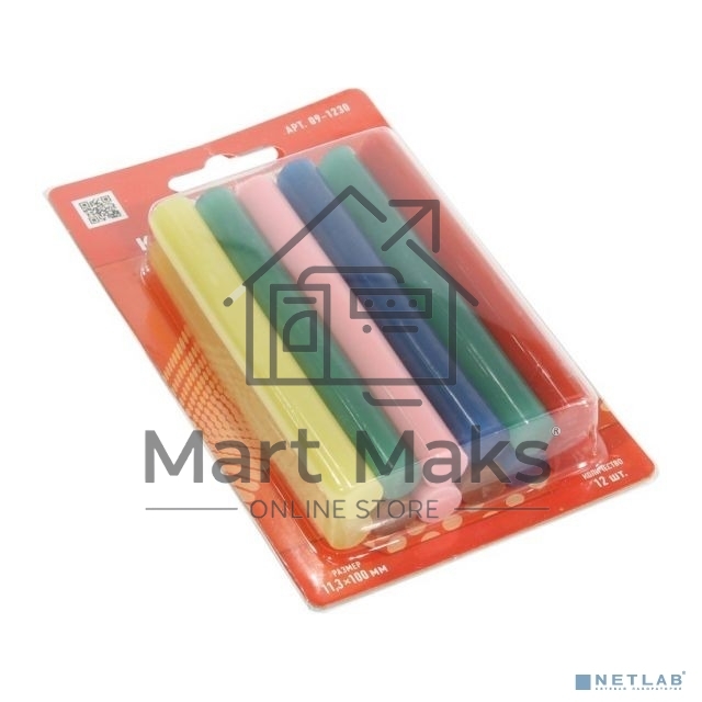 Клеевые стержни Rexant, Ø11 мм, 100 мм, цветные, 12 шт., блистер