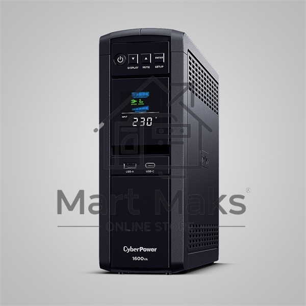 Источник бесперебойного питания Cyberpower CP1600EPFCLCD Line-Interactive 1600VA/100W USB/RS-232/RJ11/45 (6 EURO)