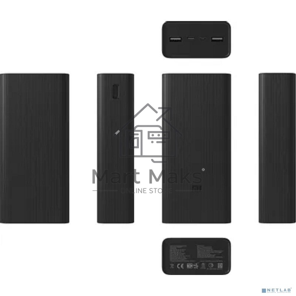 Мобильный аккумулятор Xiaomi BHR9126GL 30000mAh 18W 2.6A 2xUSB-A/USB-C черный