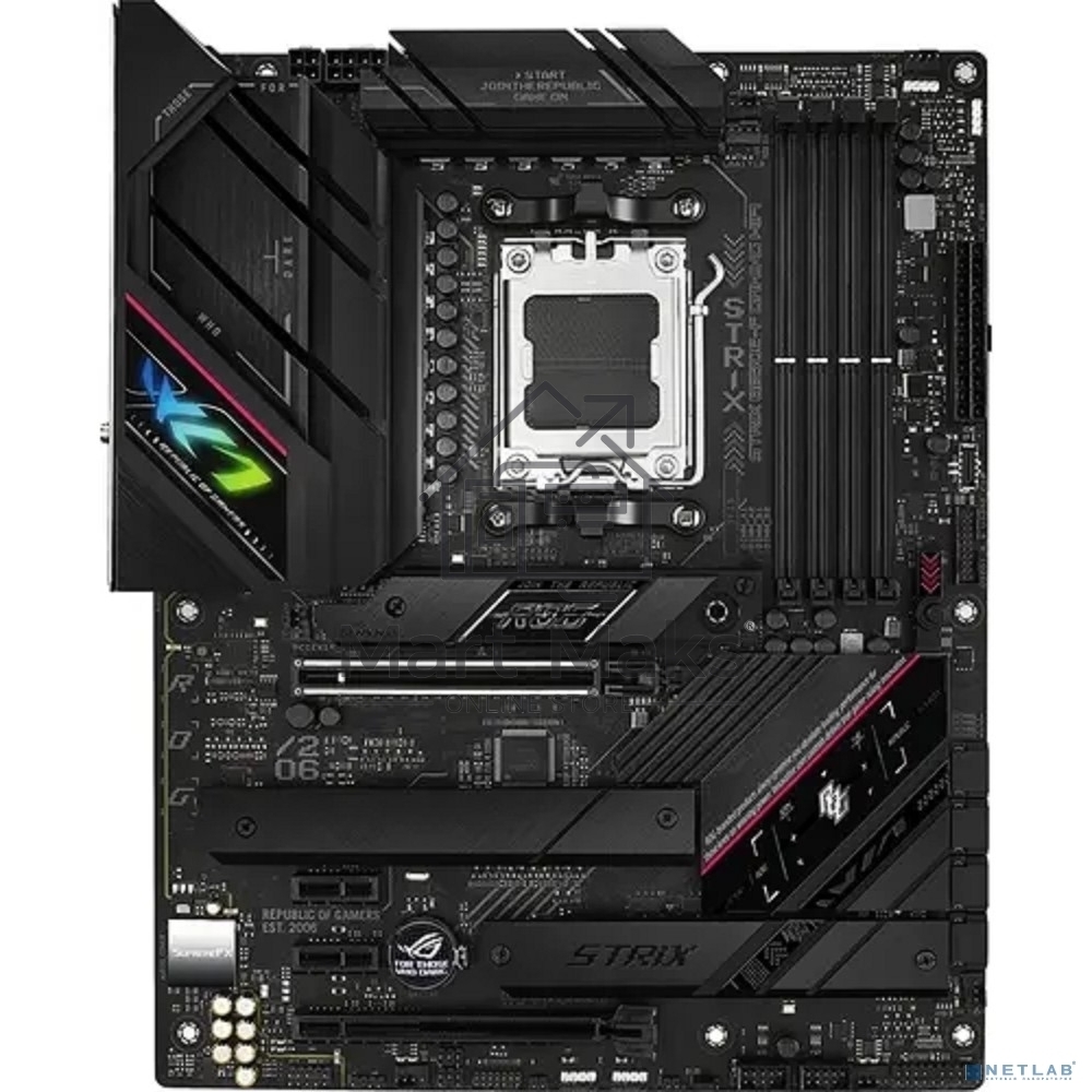 Материнская плата ASUS ROG STRIX B650E-F GAMING WIFI, AM5, AMD B650, 4xDDR5, 4xSATA, 3xM.2, 1xPCI-E 5.0 x16, 1xPCI-E 4.0 x4, 2xPCI-E x1, 1xHDMI, 1xDP, 1x 2.5Gb LAN, 4xUSB-A 2.0, 4xUSB-A 3.2 Gen 1, 2xUSB-A 3.2 Gen 2, 1xUSB-C 3.2 Gen 2, 1xUSB-C 3.2 Gen 2x2,