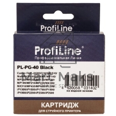 Картридж струйный ProfiLine PL-PG-40 для принтеров Canon Pixma iP1200/1600/2200, MP150/170/450 Black водн