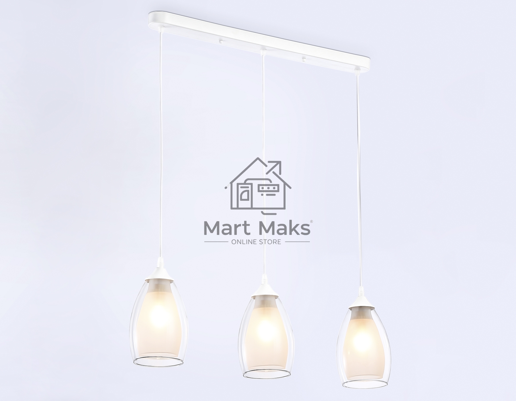Светильник Ambrella light TR3536/3 WH/CL/FR белый/прозрачный/белый матовый E27*3 max 40W 640*120*820