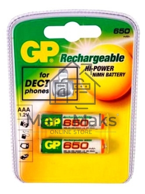 Аккумулятор GP 65AAAHC-2CPCR2/65AAAHC-2DECRC2 (2шт. в уп-ке)