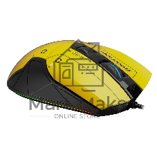 Мышь проводная A4Tech Bloody W70 Max желтый/черный, 10000 dpi, USB, кнопки - 9