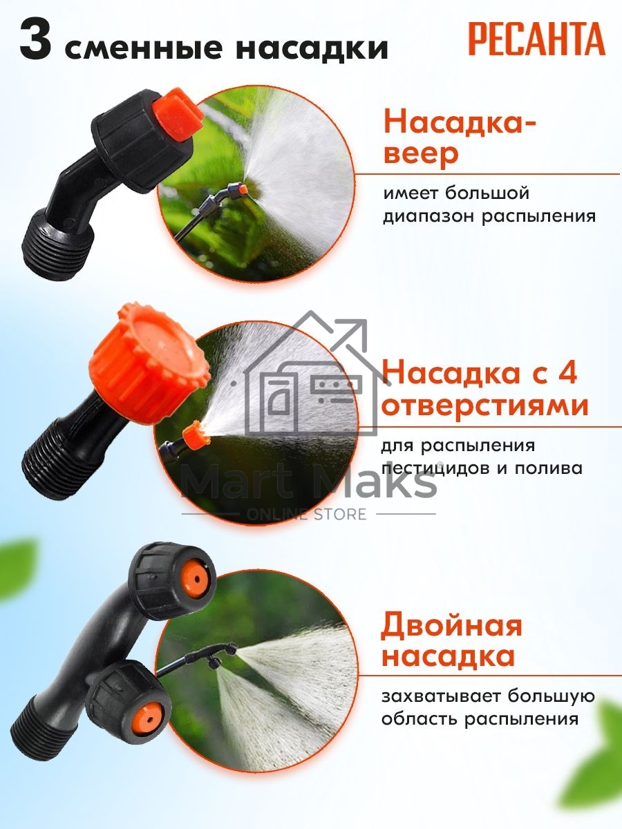 Опрыскиватель Ресанта SP-12СК аккум. ранц. 12л красный/черный (70/13/40)