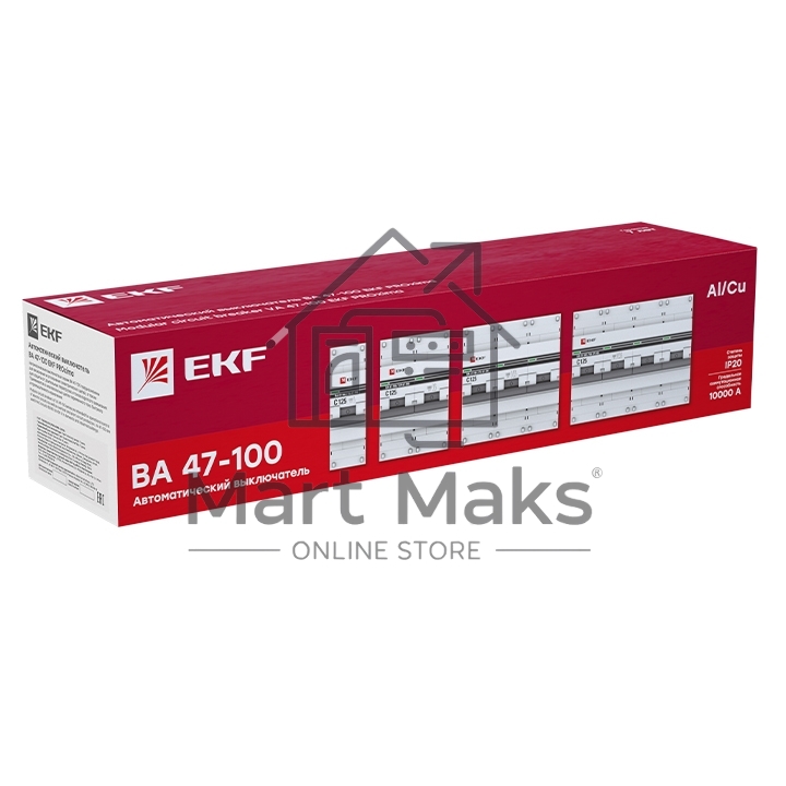 Автоматический выключатель EKF mcb47100-3-50C-pro 3P 50А (C) 10kA ВА 47-100 EKF PROxima