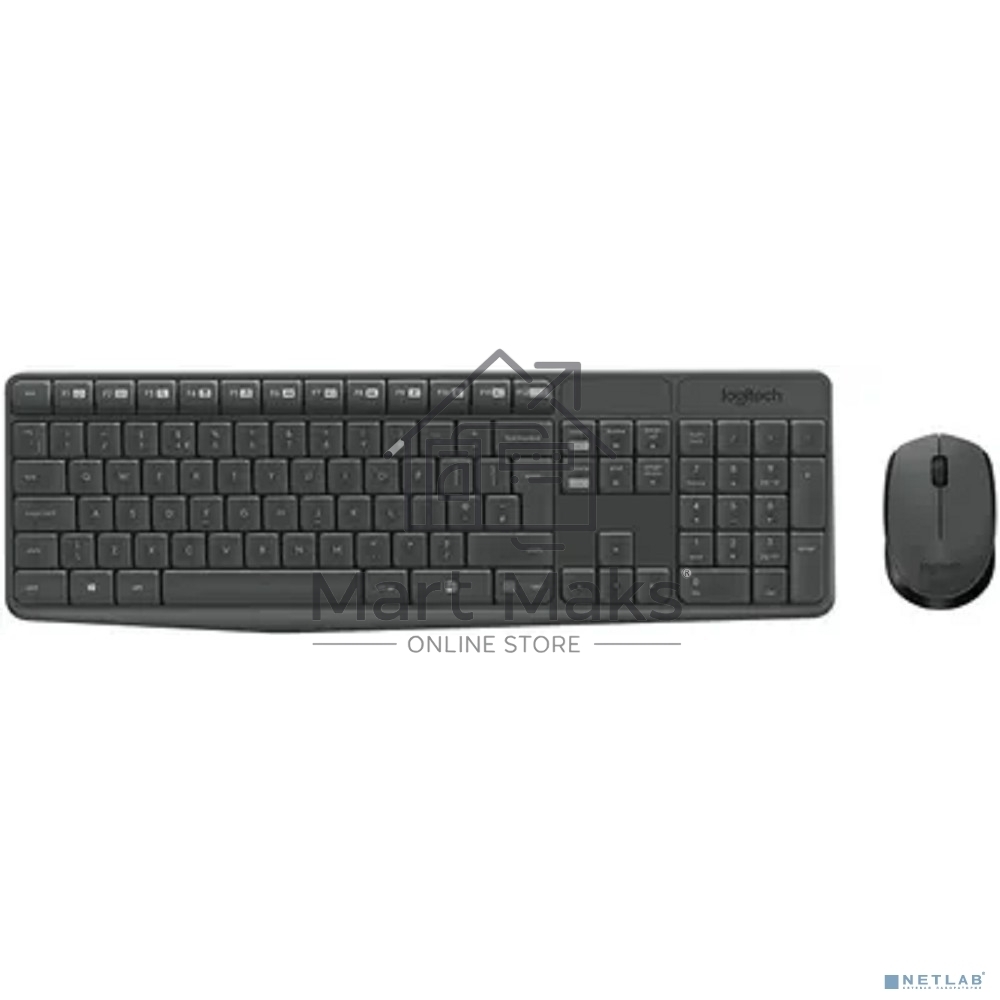 Клавиатура + мышь Logitech MK235 клав:черный мышь:черный USB беспроводная