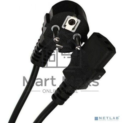 Кабель комп - розетка 220V EU (угловой) 3GX1,5mm2, 1,8m, медь, Telecom