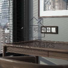 Рамка на 3 поста Slab (бронза софт) W0032963