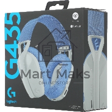 Гарнитура Logitech G435 белый/синий, беспроводная, радиоканал, до 18 ч