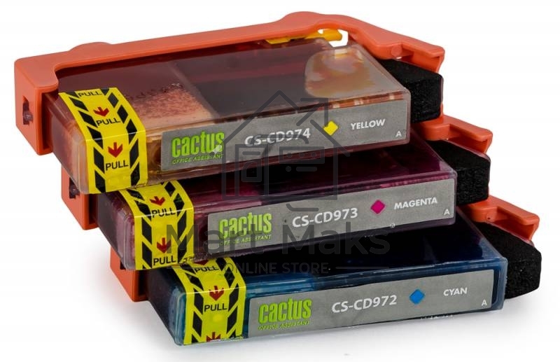 Картридж струйный Cactus СS-CD972/3/4 №920XL голубой/желтый/пурпурный (43.8 мл) для HP Officejet 6000/6500/7000/7500