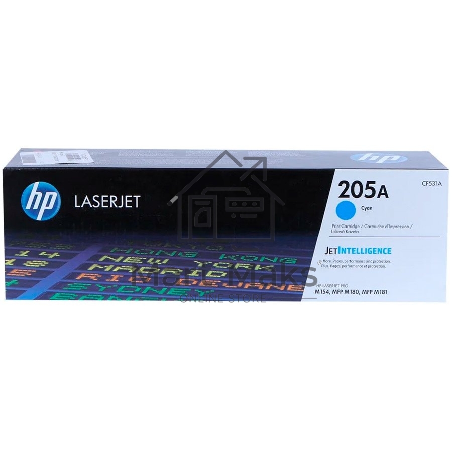 Картридж лазерный HP CF531A (HP 205A) голубой для HP LaserJet M180/M181 900 страниц.