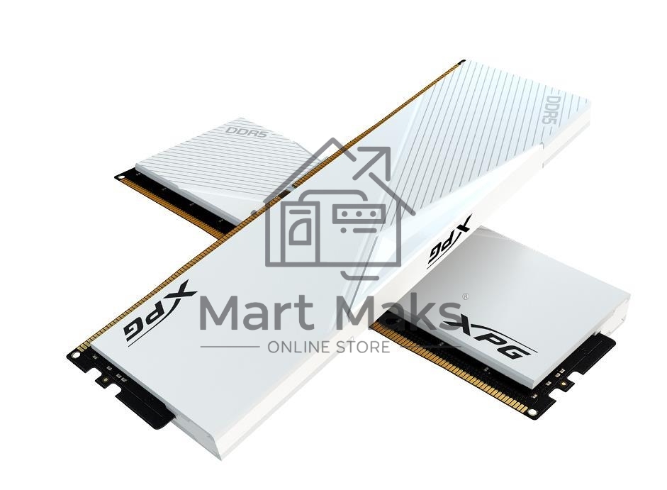Оперативная память XPG Lancer, DDR5, 32GB (2x16GB), 6400MHz, CL32, DIMM, с радиаторами, белый