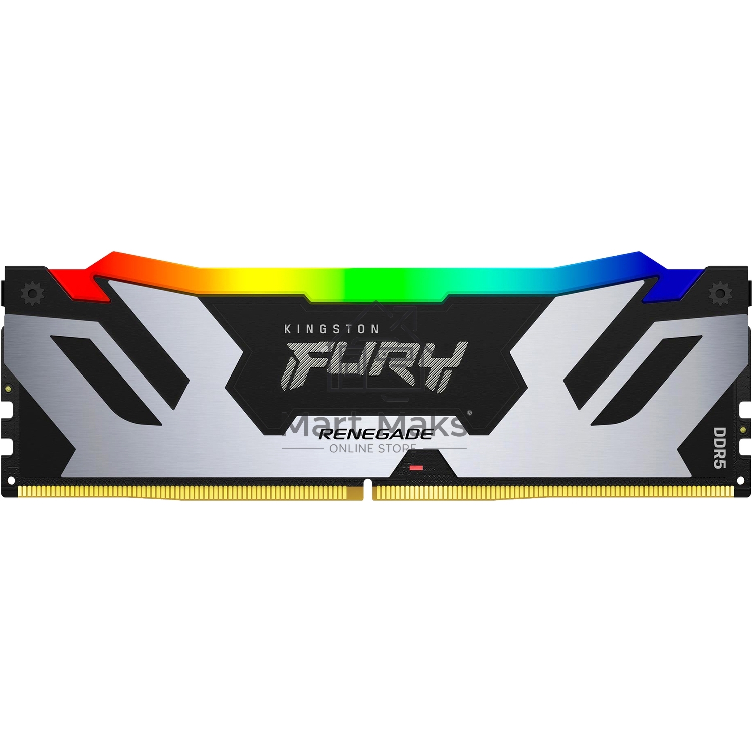 Оперативная память Kingston Fury Renegade, DDR5, 32GB (2x16GB), 8000MHz, CL38, DIMM, радиатор, RGB, серебристый/черный