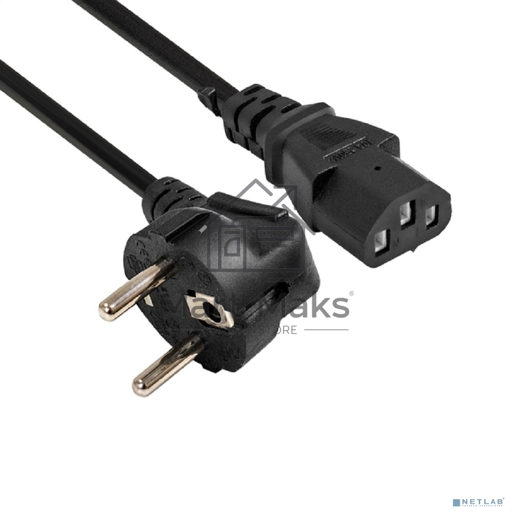 Кабель питания ExeGate Special PC-1,8S (Евровилка угловая Schuko->C13, 3*1.0мм2, CCA, черный, 1.8 м)