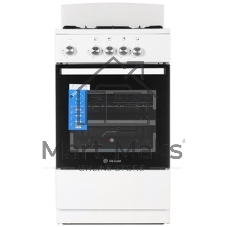 Плита газовая De Luxe 5040.48Г (Щ) белый, конфорок 4 шт, духовка 43 л, 50 см x 85 см x 50 см