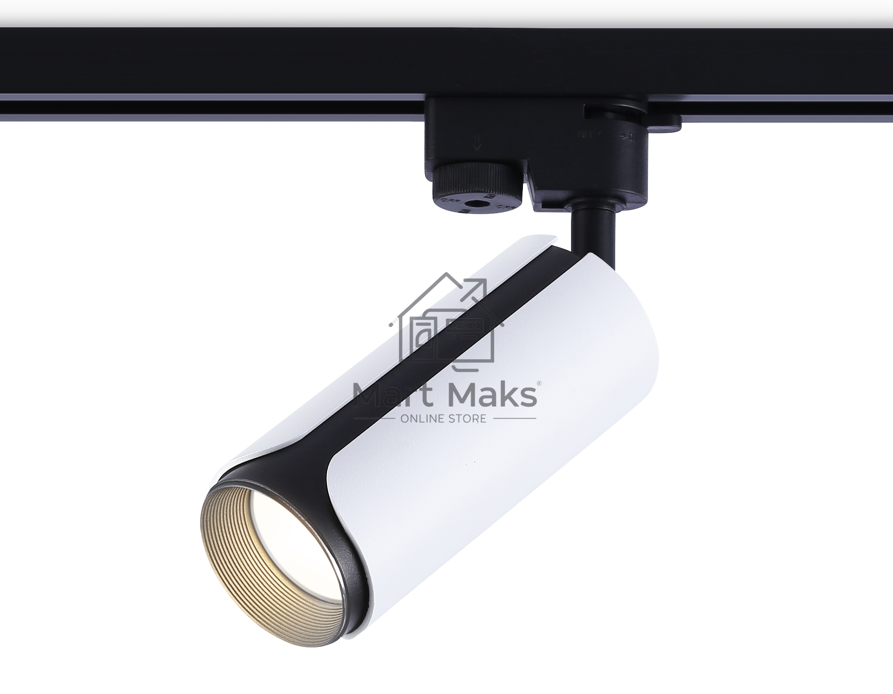 Трековый однофазный светильник Ambrella light GL5154 WH/BK белый/черный GU10 D58*130